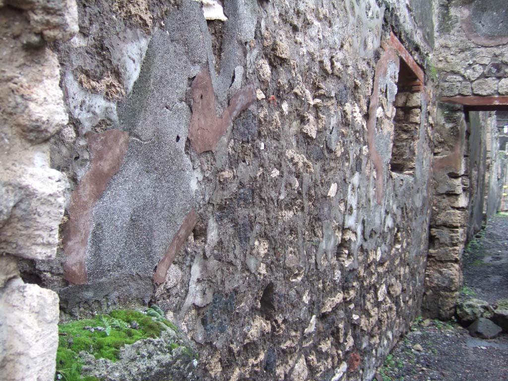 VI.13.12 Pompeii. December 2005. South wall of kitchen area.