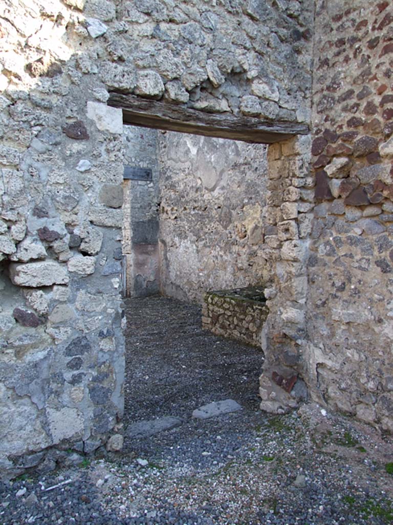 VI.14.22 Pompeii. December 2007. Room 1, south-east corner of atrium, looking into VI.14.21.