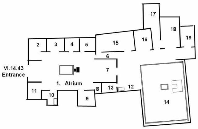 VI.14.43 Pompeii. Casa degli Scienziati
Room Plan