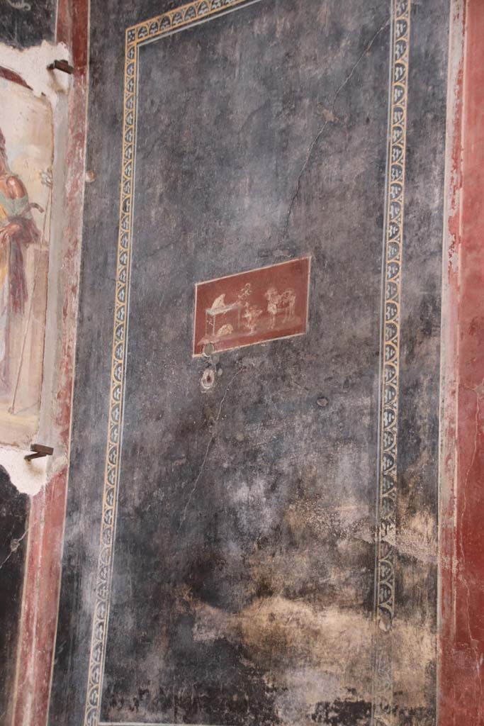 VI.15.1 Pompeii. October 2020. Painted panel from north wall of vestibule at west end. 
Photo courtesy of Klaus Heese.
