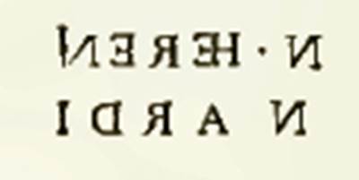 VI.15.6 Pompeii. Seal of N. Hereni Nardi.
According to NdS, another rectangular bronze seal/signet was also found with the words in raised letters and backwards.
It had a ring handle, and a vase was engraved in the bezel.
See Notizie degli Scavi di Antichità, June 1896 (p.298)
See Della Corte, M., 1965. Case ed Abitanti di Pompei. Napoli: Fausto Fiorentino. (p.64, S.48, see Note 3)
