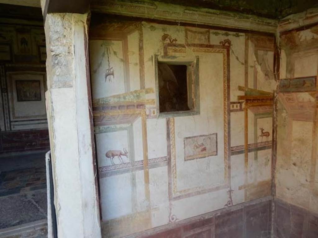 VI.15.8 Pompeii. May 2015. Looking towards east side of the summer triclinium.
Photo courtesy of Buzz Ferebee.
