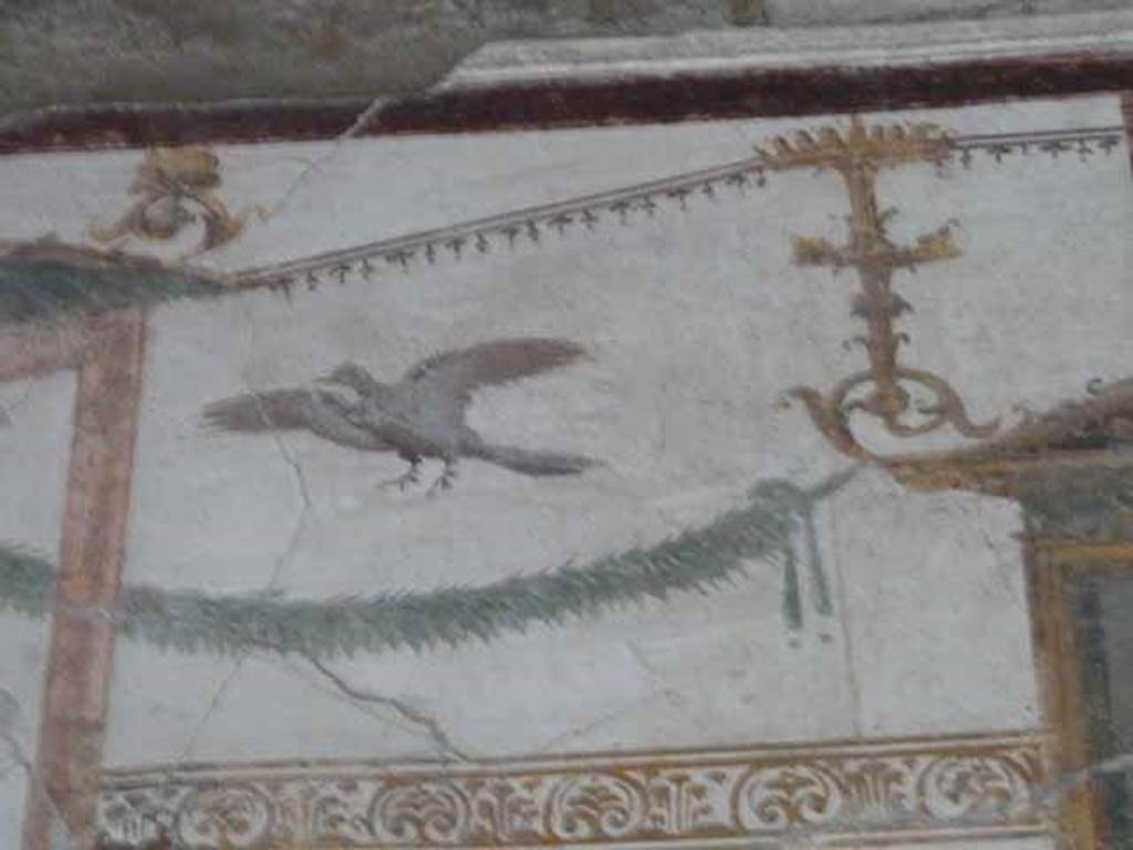 VI.15.8 Pompeii. May 2010. Painted detail from oecus.