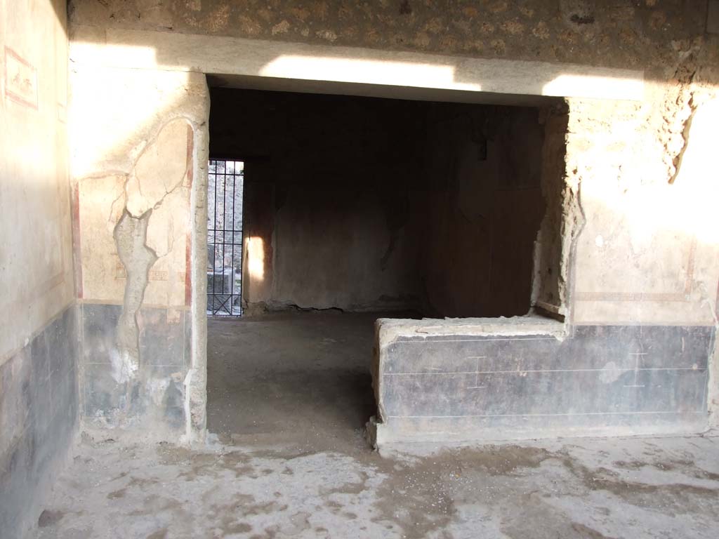 VI.15.8 Pompeii. December 2007. Doorway into a room on the east side of the portico leading to VI.15.7.