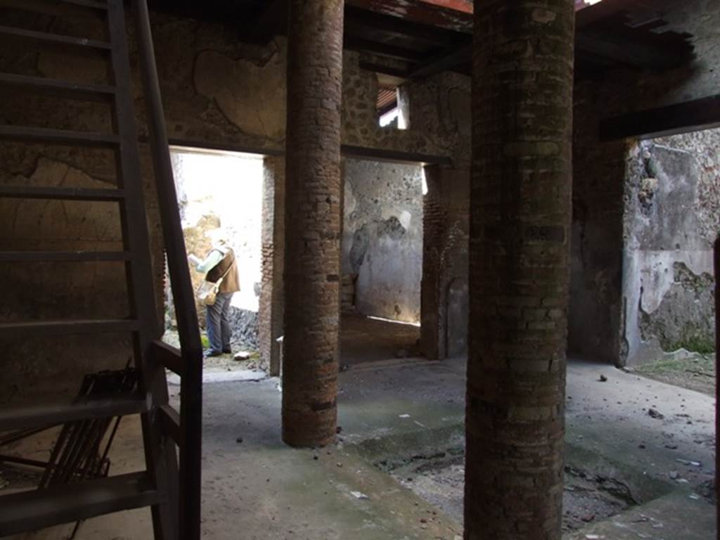 VI.15.9 Pompeii. March 2009. Looking north-west across impluvium in atrium.