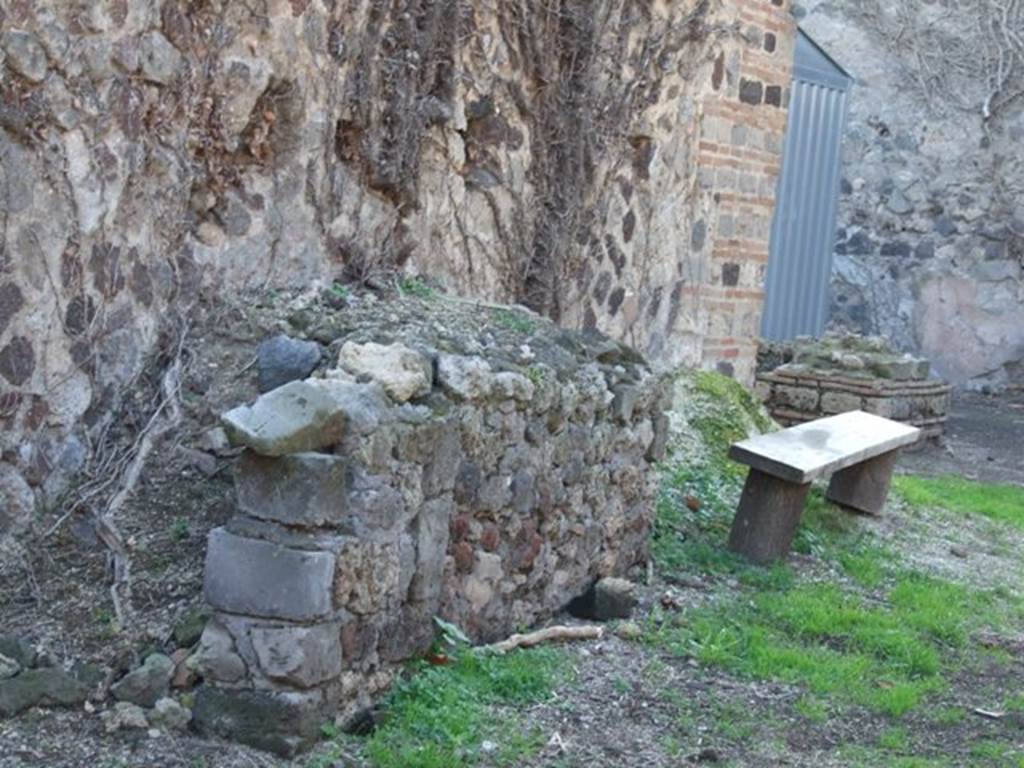 VI.15.18 Pompeii. December 2007. Remains of masonry stairs near south wall.