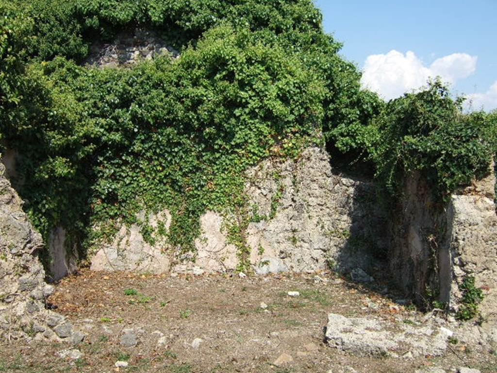 VI.15.20 Pompeii. September 2005. Looking east from atrium towards narrow tablinum.
According to NdS, this room had walls of white coarse plaster, and nothing of particular was noted here.
