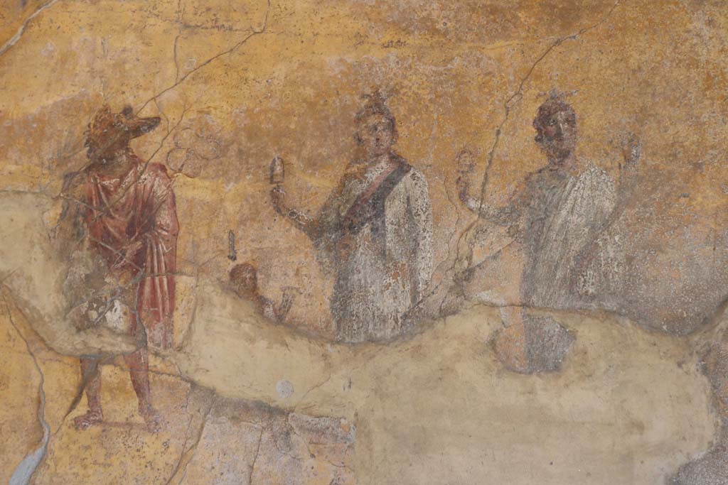 VI.16.7 Pompeii. December 2018. Room F, painting of the gods from the south wall. Photo courtesy of Aude Durand.