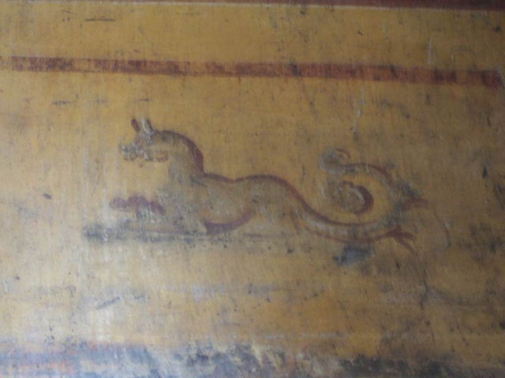 VI.16.7 Pompeii.  May 2006.  Room N. Painting of sea creature.