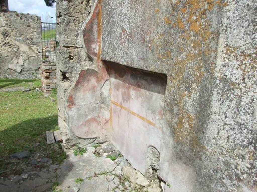 VI.16.27 Pompeii. March 2009. Room K, looking north along east wall with recess.