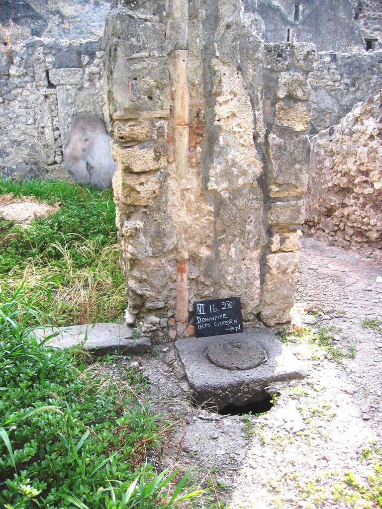 VI.16.28 Pompeii. July 2008. Room C, atrium, looking west. Photo courtesy of Barry Hobson.