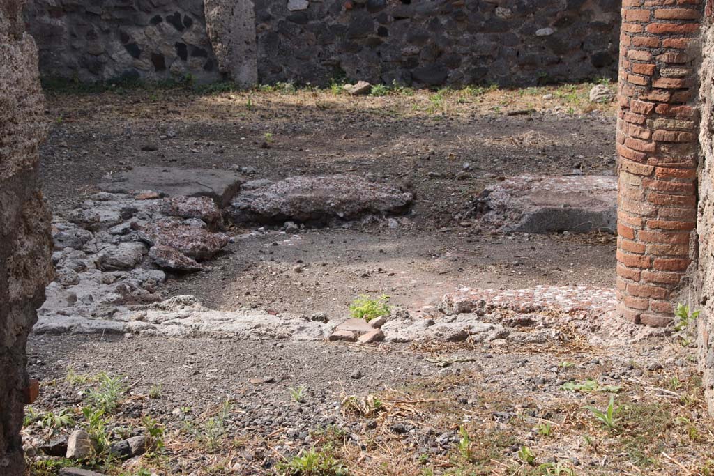 VI.17.5 Pompeii. September 2021. 
Looking west towards impluvium in atrium. Photo courtesy of Klaus Heese.
