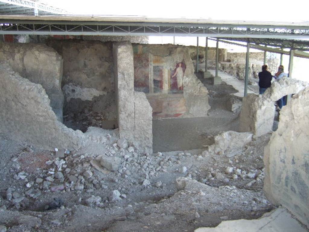  VI.17.41 Pompeii. May 2006. Looking south towards VI.17.41. Taken from cubiculum (room b) on western end of south side of the peristyle.

