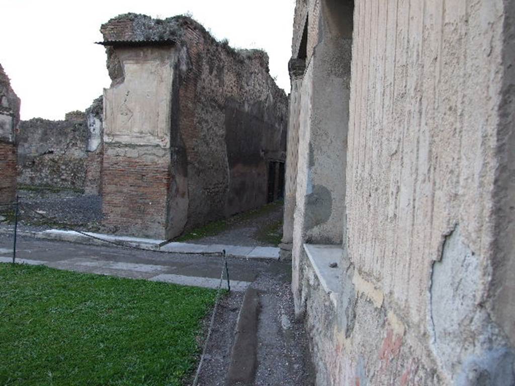 VII.1.8 Pompeii. December 2006. Looking west along north side of gymnasium C towards corridor H leading to VII.1.51.