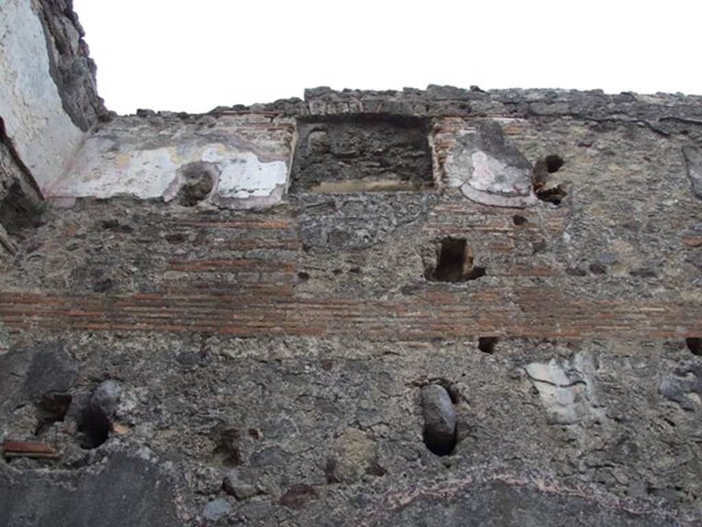 VII.1.8 Pompeii. December 2007. Room 8, womens baths anteroom, east wall showing upper floors.