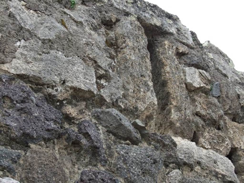 VII.1.22 Pompeii.  House.  December 2007.  Exterior wall with slit window to north of entrance on Via Stabia.