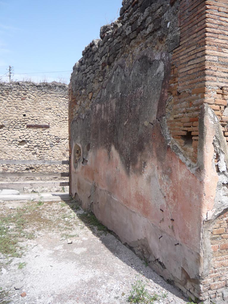 VII.1.36 Pompeii. October 2009. 
Looking north along east side of entrance corridor. Photo courtesy of Jared Benton.
