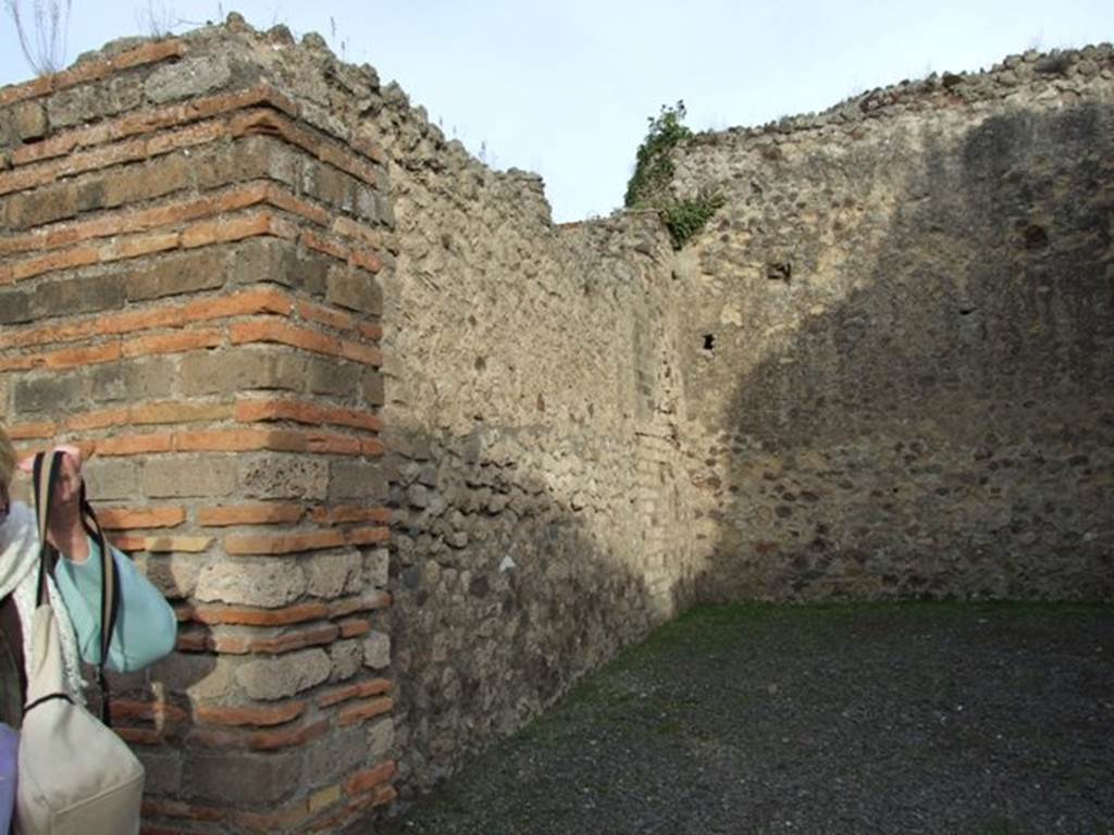 VII.1.60 Pompeii. December 2007. North wall, with site of steps to upper floor .