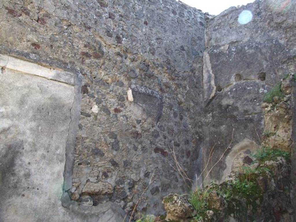 VII.2.16 Pompeii. March 2009. Room 18, small room. Upper east wall and south-east corner.