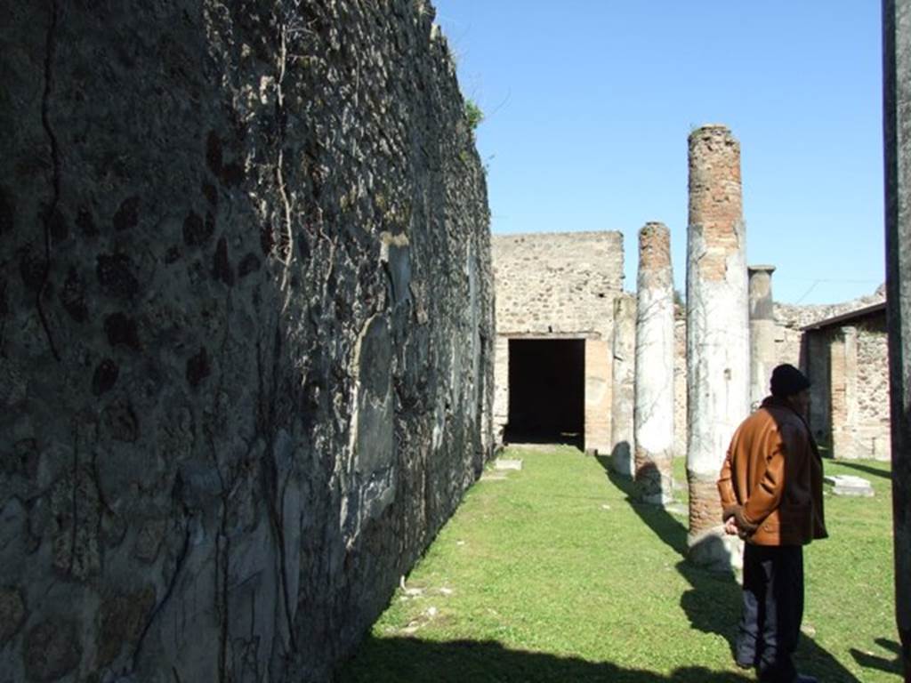 VII.2.16 Pompeii.  March 2009.  Looking north along west portico.