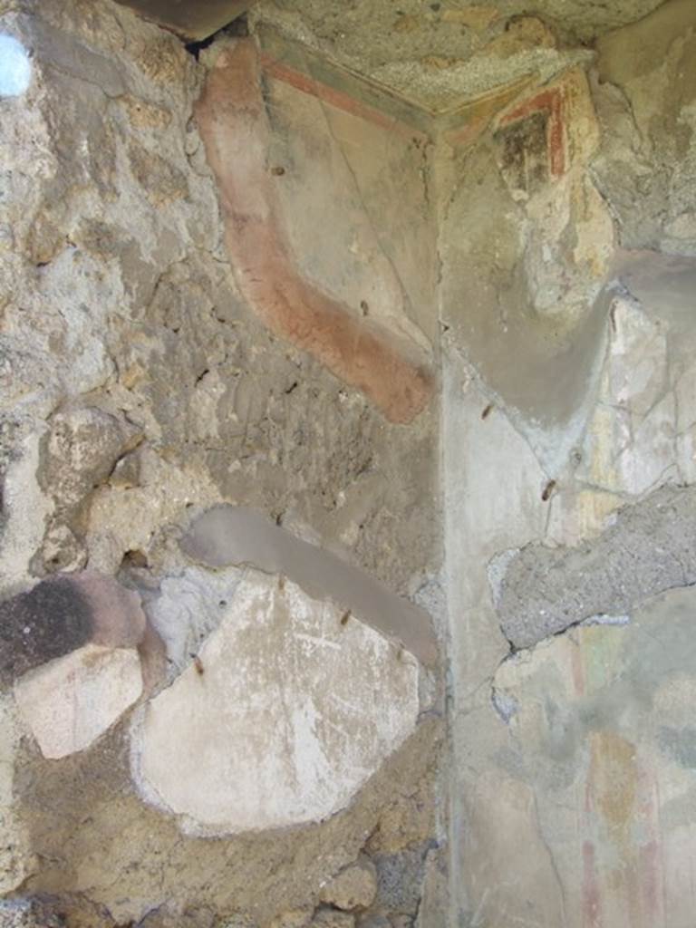 VII.2.16 Pompeii.  March 2009. Upper south west corner of Lararium Niche in west wall of Portico.