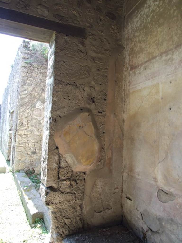 VII.2.16 Pompeii. March 2009. Room 20, south-west corner of triclinium, and looking south along west portico.

