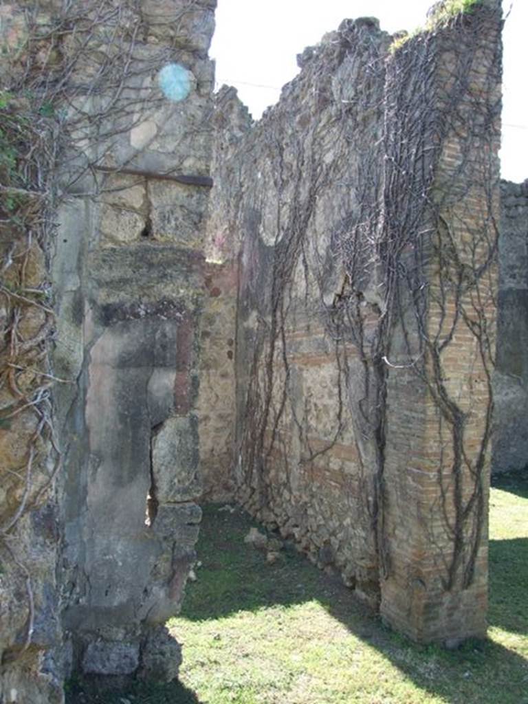 VII.2.20 Pompeii.  March 2009.  Doorway to Room 7, Oecus, in south east corner of Room 1.  Looking south.