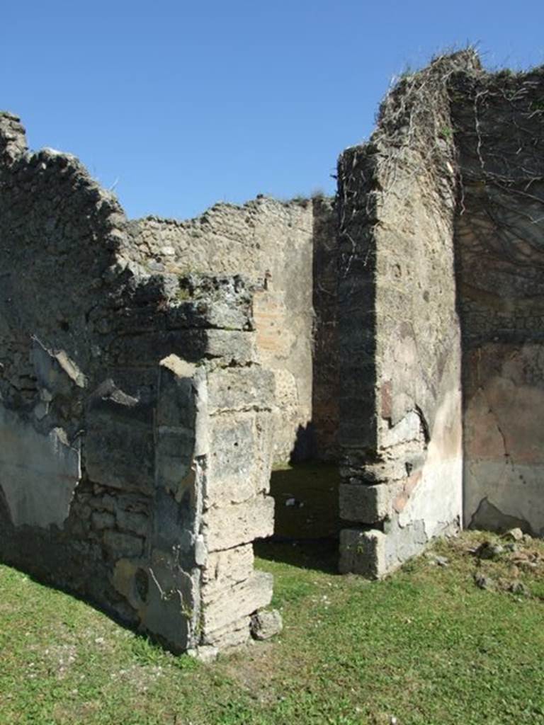 VII.2.20 Pompeii. March 2009. Doorway to room 2, triclinium.