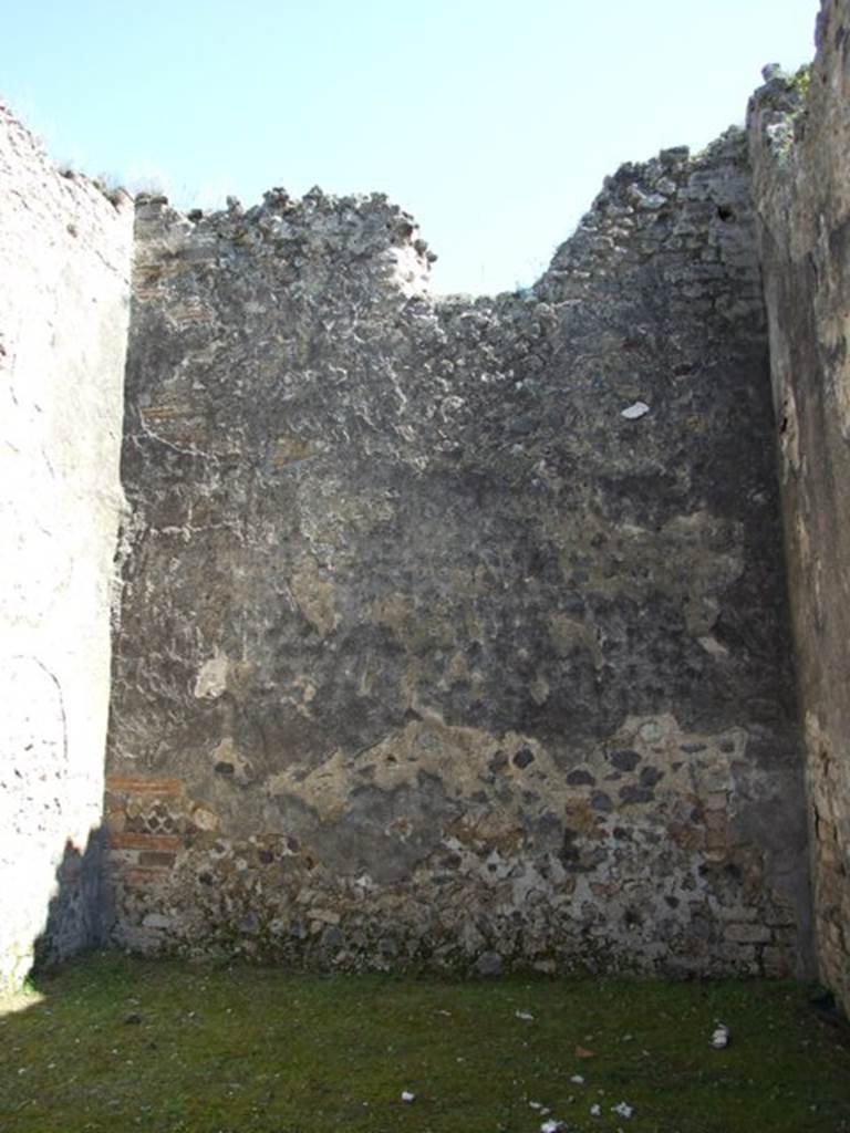 VII.2.20 Pompeii. March 2009. Room 2, east wall of triclinium.