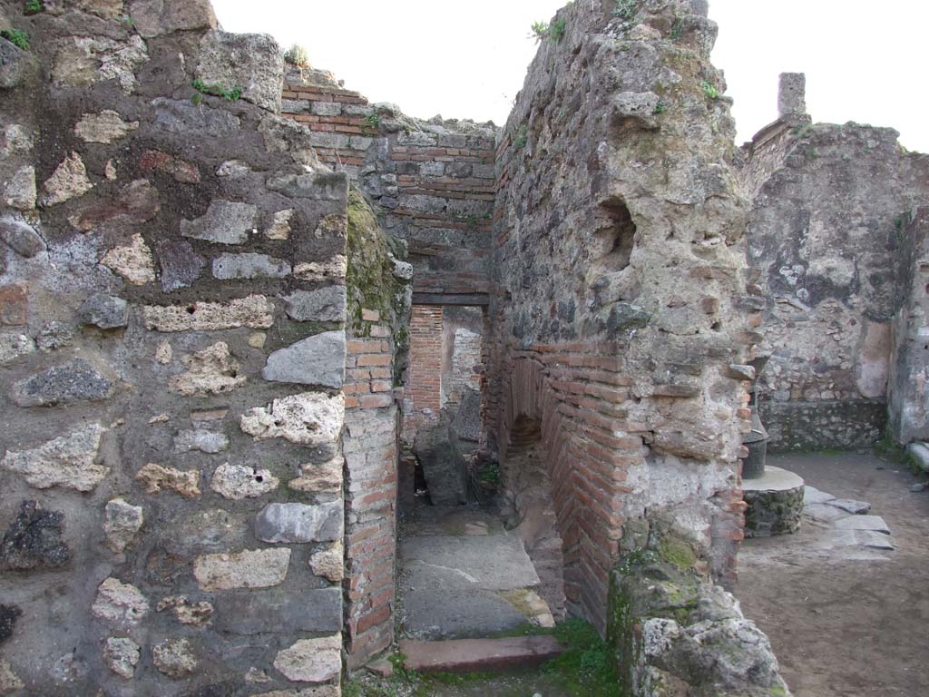 VII.2.22 Pompeii. December 2006. North wall of oven, looking south. 