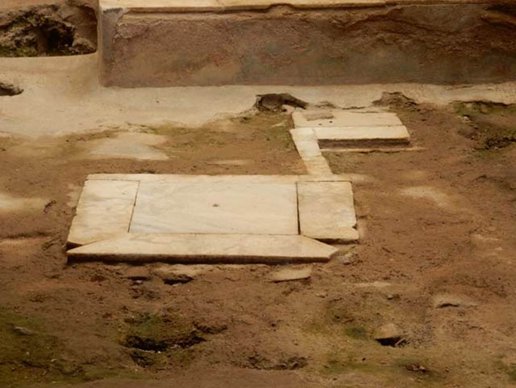 VII.2.45 Pompeii, May 2018. Detail from garden area on south side of fountain. Photo courtesy of Buzz Ferebee.