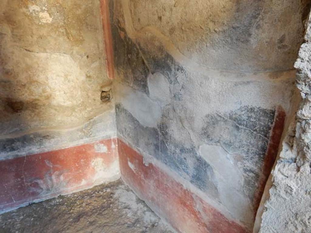 VII.2.45 Pompeii, May 2018. Looking towards north-west corner and north wall of stair-room. 
Photo courtesy of Buzz Ferebee.
