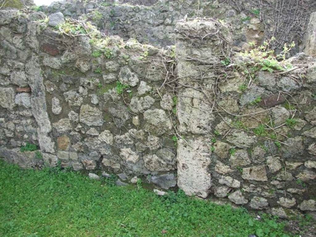 VII.3.4 Pompeii. March 2009. Room at rear of shop.  West wall.