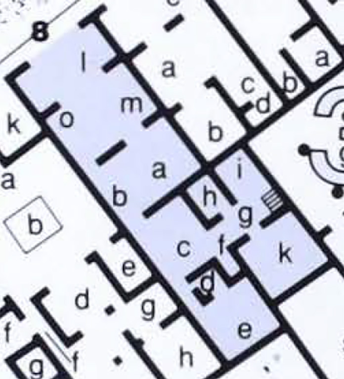 VII.3.8 Pompeii. Room plan.
See Carratelli, G. P., 1990-2003. Pompei: Pitture e Mosaici: Vol. VI. Roma: Istituto della enciclopedia italiana, p. 846.
