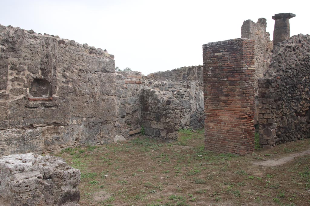 VII.3.12 Pompeii. October 2023. Looking towards east wall of shop-room. Photo courtesy of Klaus Heese.