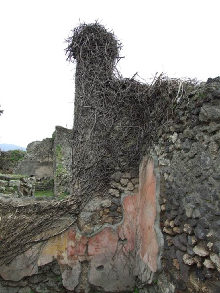 VII.3.12 Pompeii. March 2009. 
South-west corner of rear room, with tufa column in north wall of atrium of VII.13.11.
