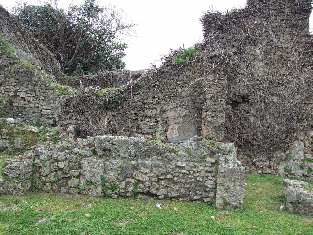 VII.3.13 Pompeii. March 2009. Looking across tablinum to west wall, and to corridor between garden and atrium.