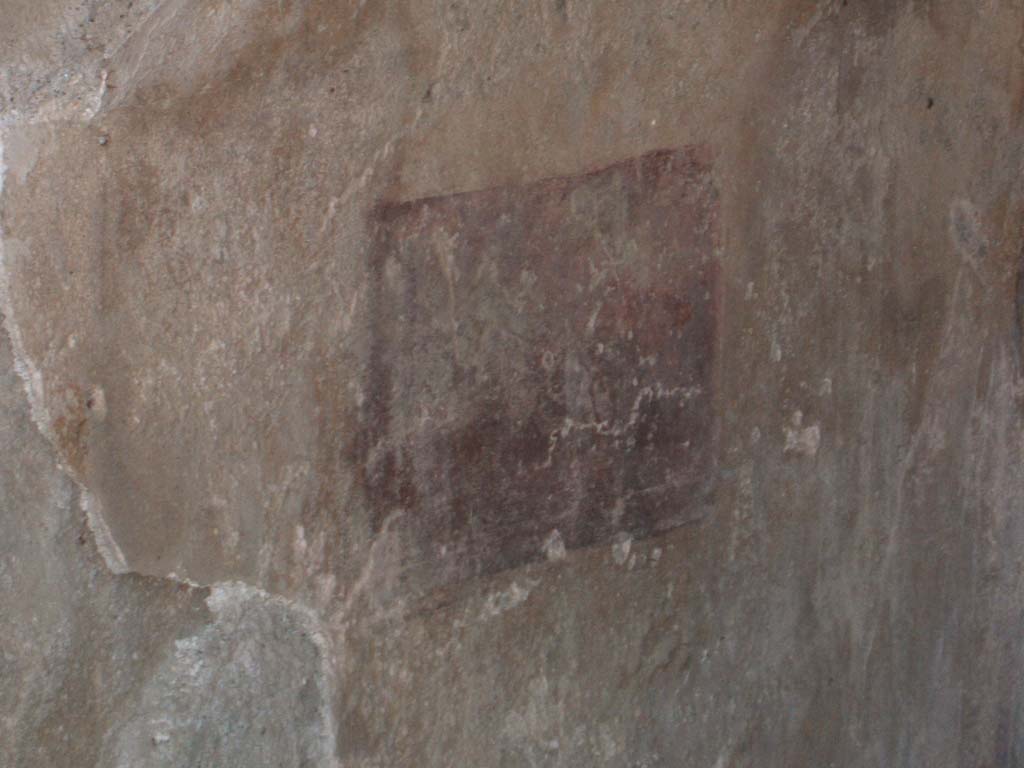 VII.3.21 Pompeii. May 2005. Painted panel from south wall in vaulted triclinium. 
In the centre of the south wall is a panel on a violet background in which was painted the two-wheeled chariot of Demeter, pulled by serpents, and guided by a cupid. This was reproduced in a drawing by Giuseppe Abbate in 1843, see ADS 562 below, lower drawing. 
