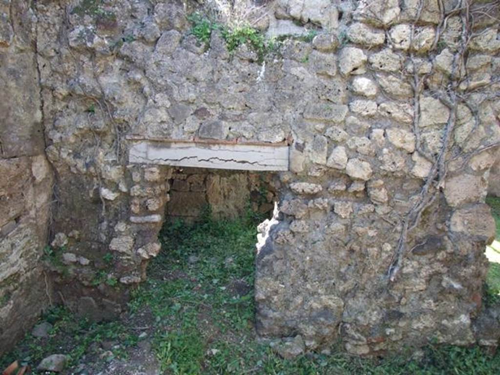 VII.3.29 Pompeii.  March 2009.  Room 15.  Kitchen and Latrine. Small door to area under the stairs to upper floor.