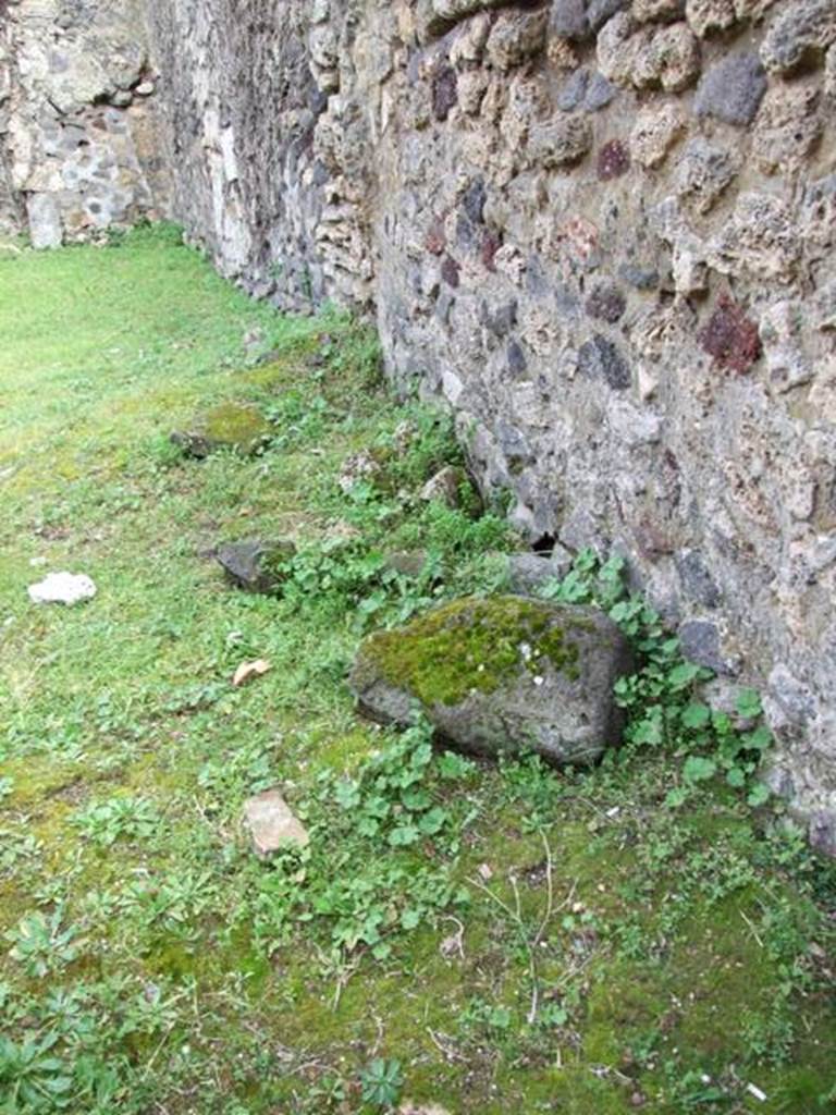 VII.3.36 Pompeii. March 2009.  Site of steps to upper floor against south wall.