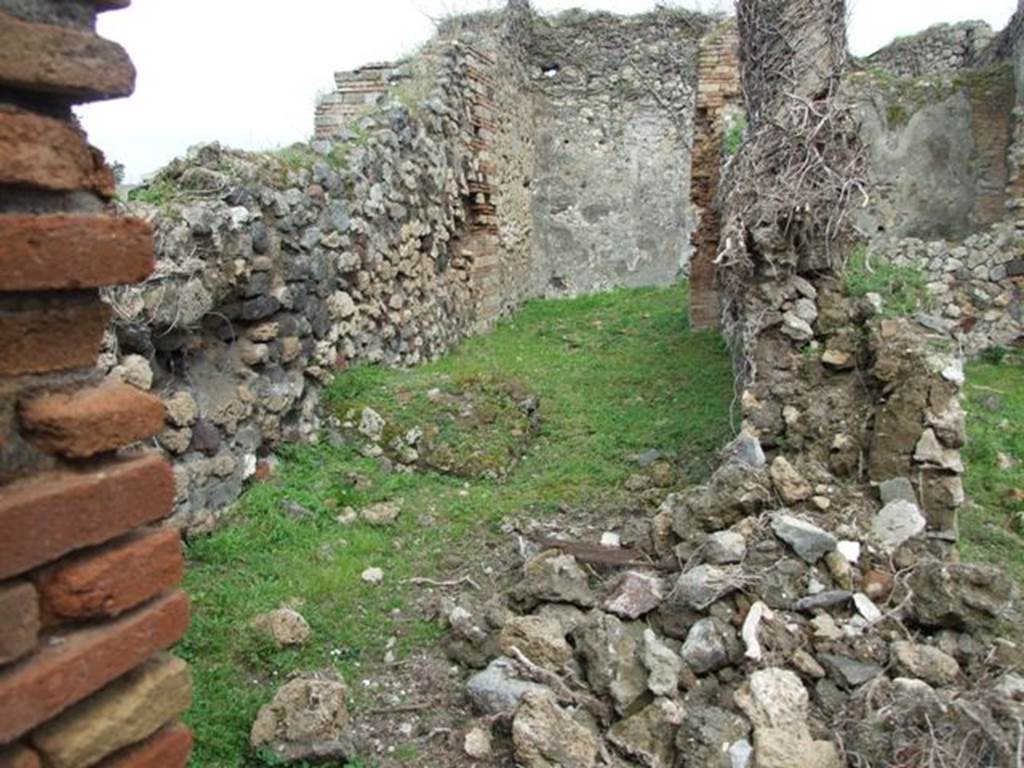 VII.3.37 Pompeii. March 2009. Looking east from entrance. Part of the front end of the wall has collapsed.