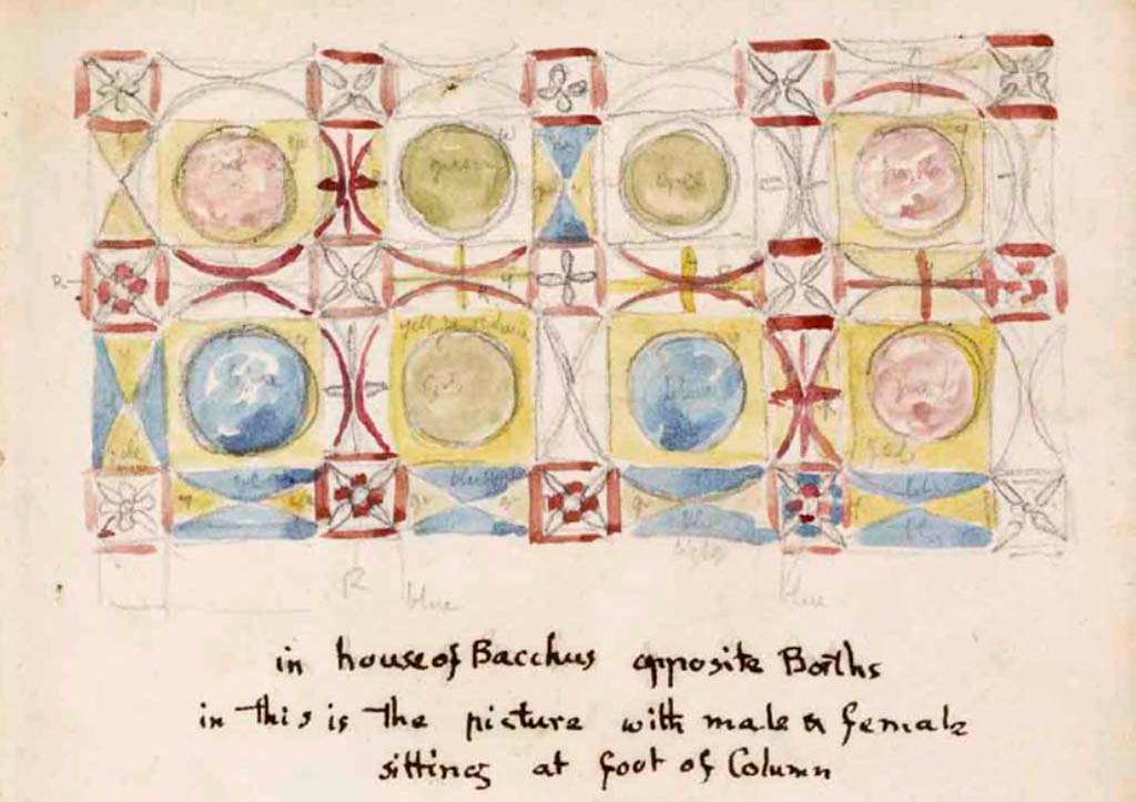 VII.4.10 Pompeii. c.1830. Drawing by Gell from his sketchbook.
See Gell, W. Sketchbook of Pompeii, c.1830. 
See book from Van Der Poel Campanian Collection on Getty website http://hdl.handle.net/10020/2002m16b425
