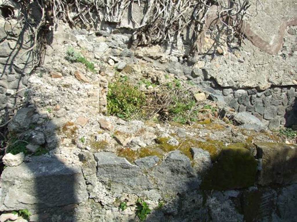 VII.4.29 Pompeii.  March 2009.Remains on east side, possibly hearth or oven.