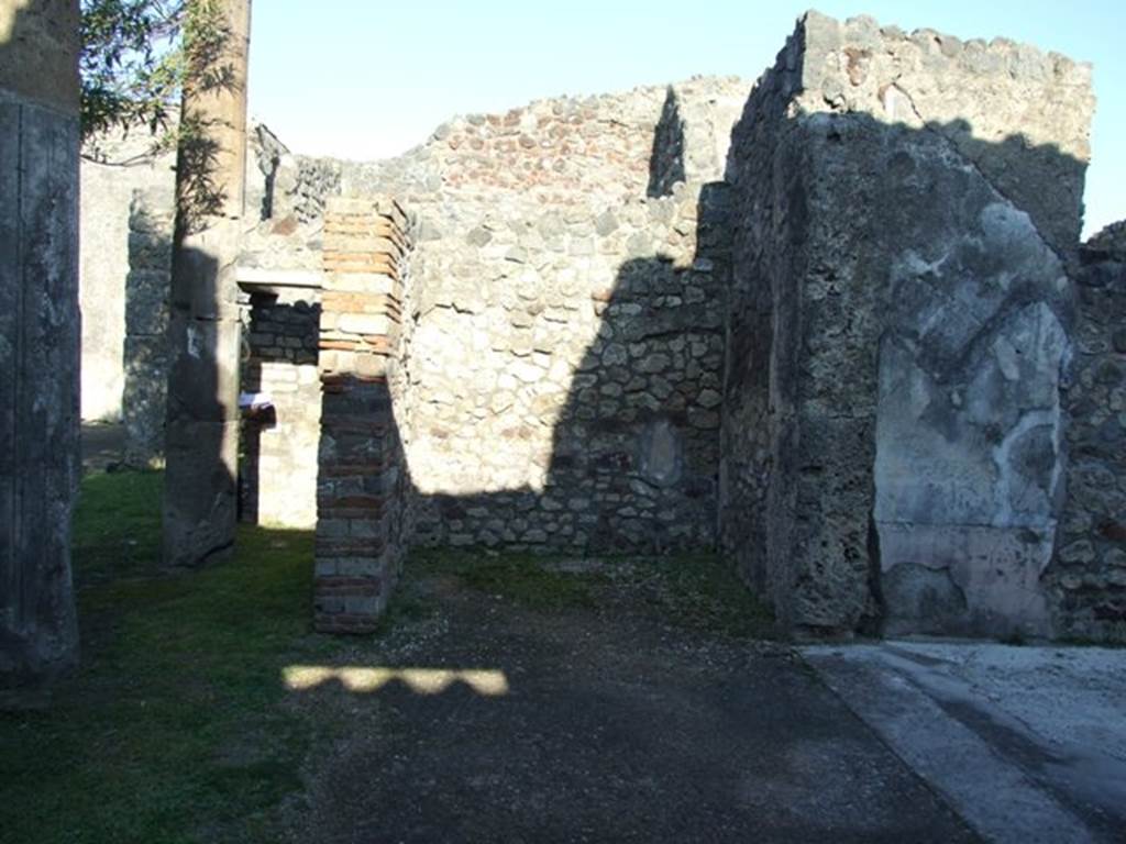 VII.4.31/51 Pompeii. March 2009. Looking east to room 34 from room 32, with doorway to room 35, on left.