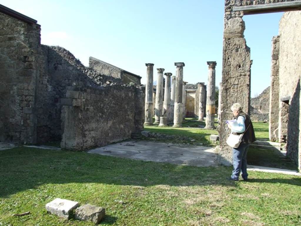 VII.4.31 Pompeii.  March 2009.  Room 10.  Tablinum. Looking north into middle Peristyle.