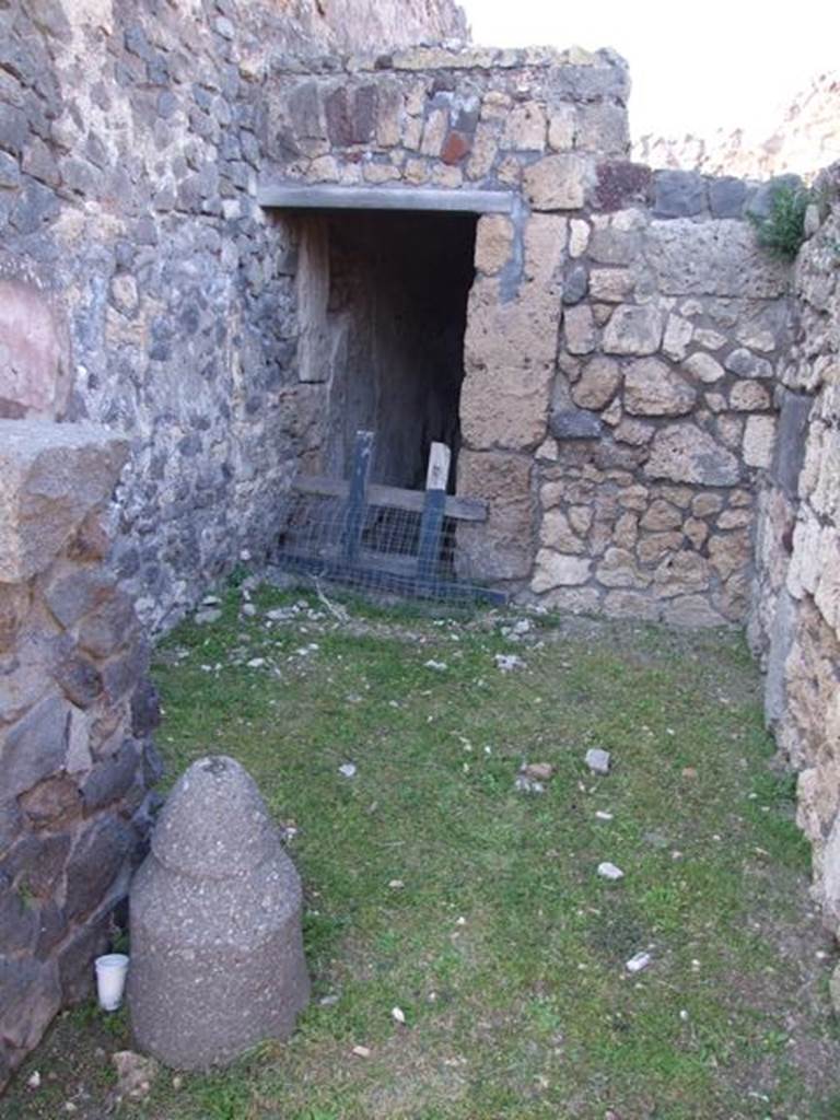 VII.4.31 Pompeii.  March 2009.  Room 25.  North wall and door to Cellar, Room 27.