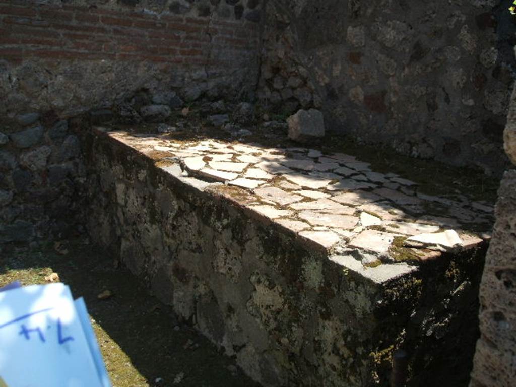 VII.4.48 Pompeii. December 2007. Room  7.  Kitchen. Hearth or Bench.
