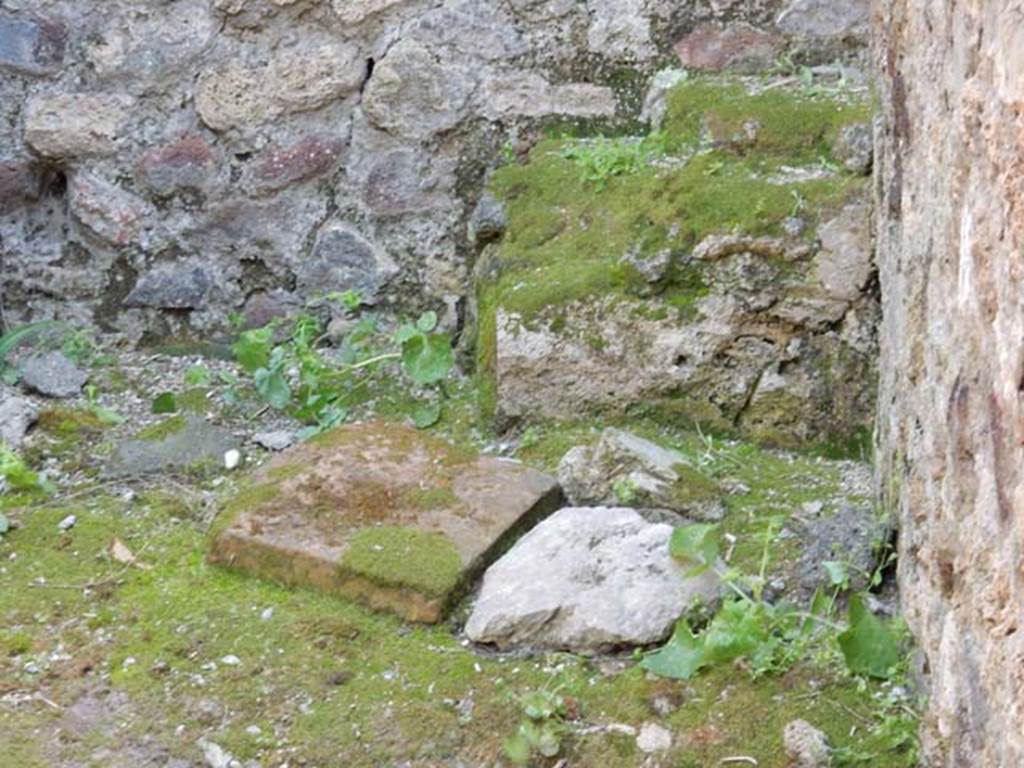 VII.4.48 Pompeii. May 2015. Room 8, detail of latrine. Photo courtesy of Buzz Ferebee.
