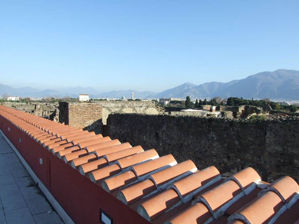 VII.5.19 Pompeii. December 2007. View looking south east from roof of new restaurant.