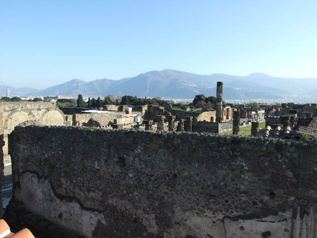 VII.5.19 Pompeii. December 2007. View looking south east from roof of new restaurant.